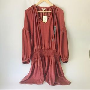 NWT Lucky Brand Pink Shirrec Dress